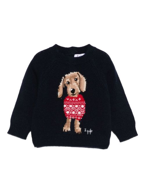Baby Girl Navy Blue Graphic Sweater