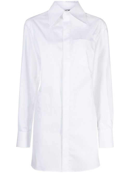 Lace-up poplin shirt - White