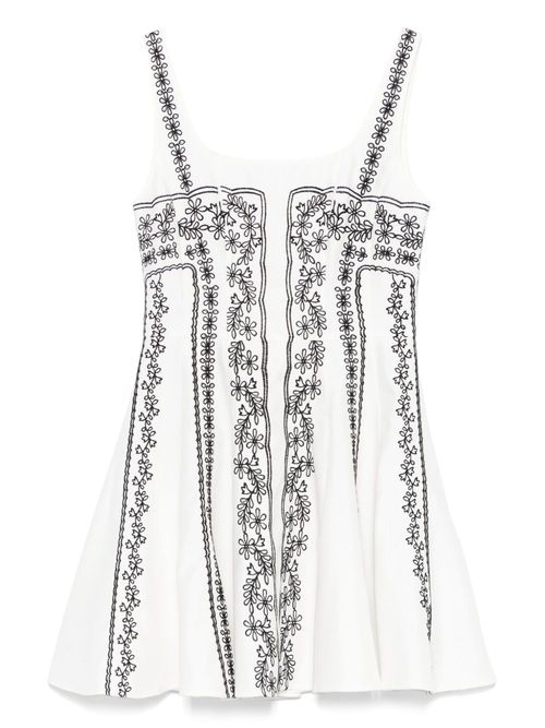 Floral-print mini dress - White