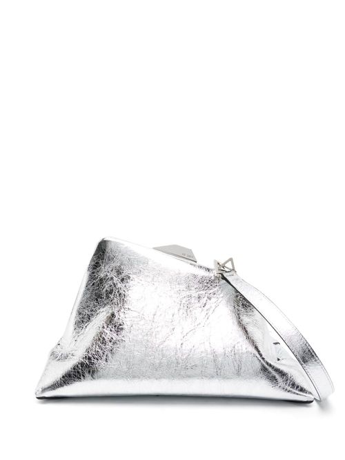 Day Off metallic leather clutch bag - Silver