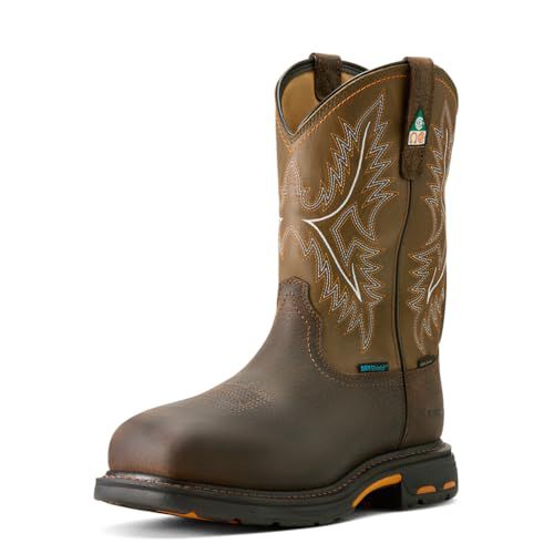 Ariat Men's WorkHog CSA Waterproof Insulated Composite Toe Work Boot - Bruin Brown/Army Green