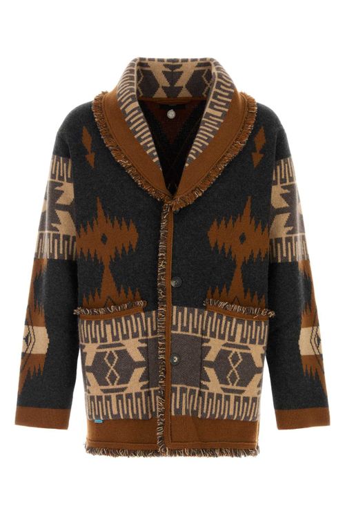 Jacquard Cardigan — Charcoal