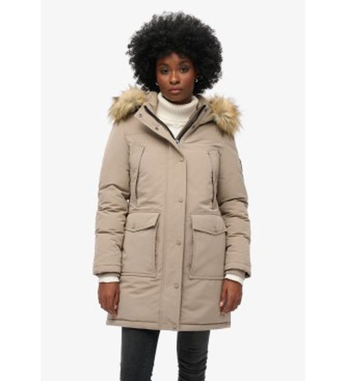 Superdry for woman. W5011786A Everest beige parka (XS), Casual, Recycled Polister, Sustainable