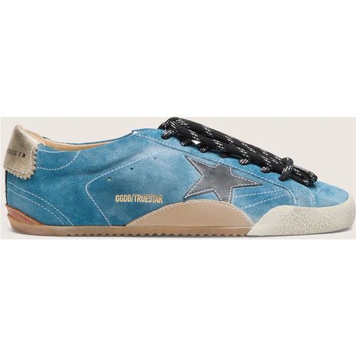 Golden Goose - Women's True-star In Teal Suede With Black Star And Cream Heel Tab, Woman