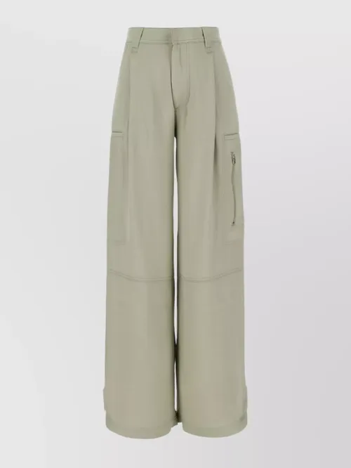 Ami Paris - acetate blend trousers adjustable hemline