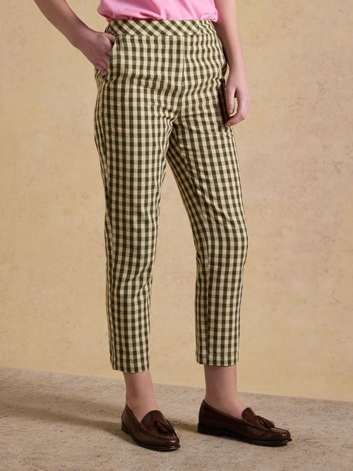 Green Ada Gingham Tailored Trousers
