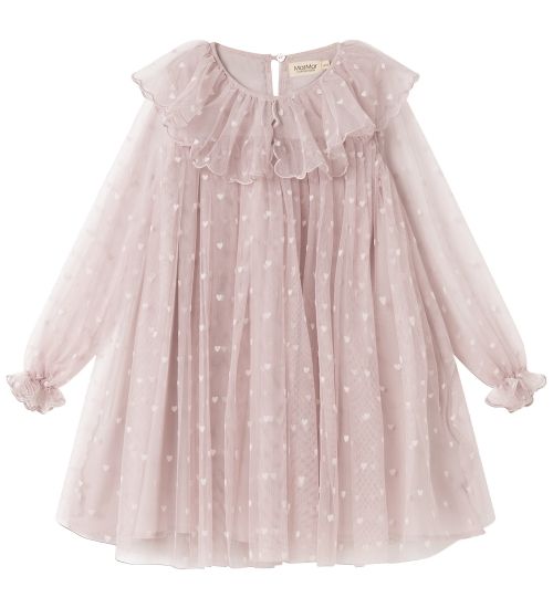 MarMar Tulle Dress - Dera - Cloud Gray Hearts - MarMar - 8-9 Y 128-134 - Dre