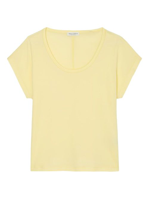 Scoop-neck short-sleeve T-shirt - Yellow