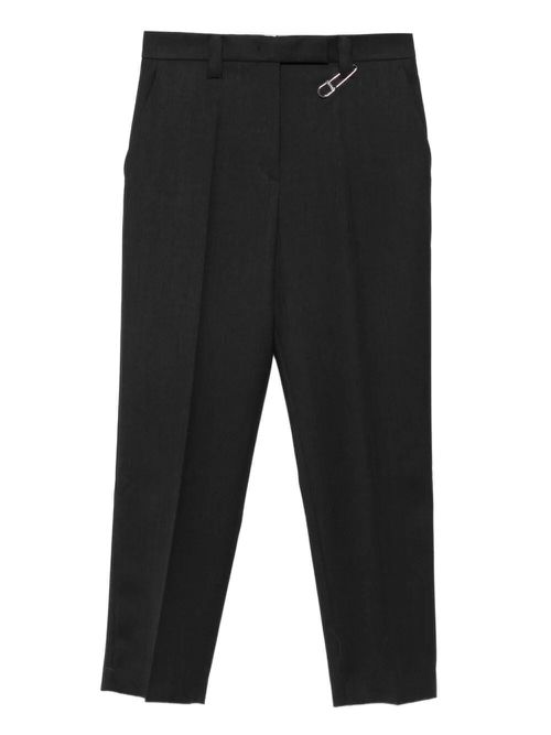 Safety-Pin Detail Wool Trousers