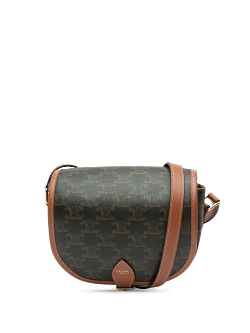 2023 Medium Triomphe Coated Canvas Folco crossbody bag - Brown