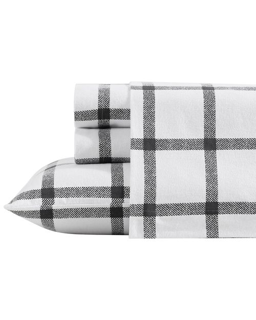 Bunkhouse Plaid 100% Cotton Flannel Sheet Set, Brown