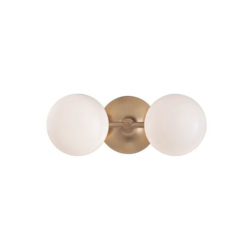 Fleming 2-Light 13" Bathroom Vanity Light in Aged Bra