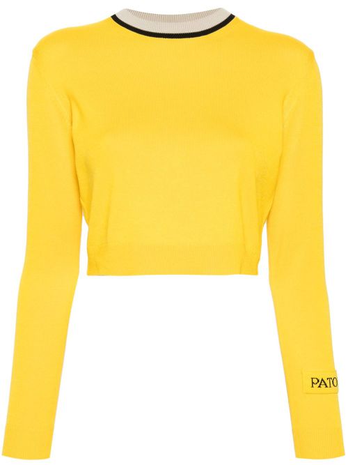 Knitted cropped jumper - Yellow