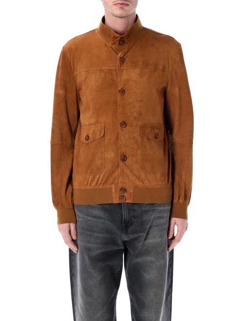 Suede Button-Front Jacket
