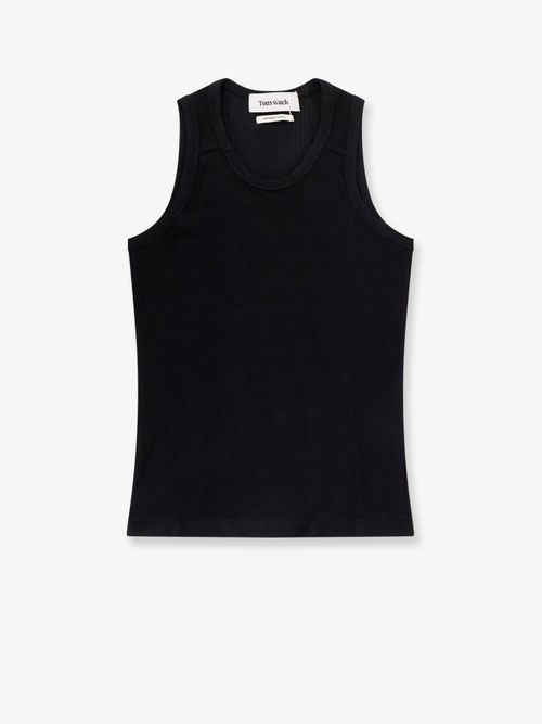 Ribbed Lyocell Tank Top — Black