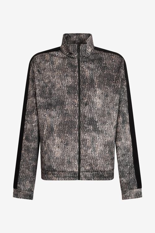Faded Effect Sweatshirt With All-over Lettering