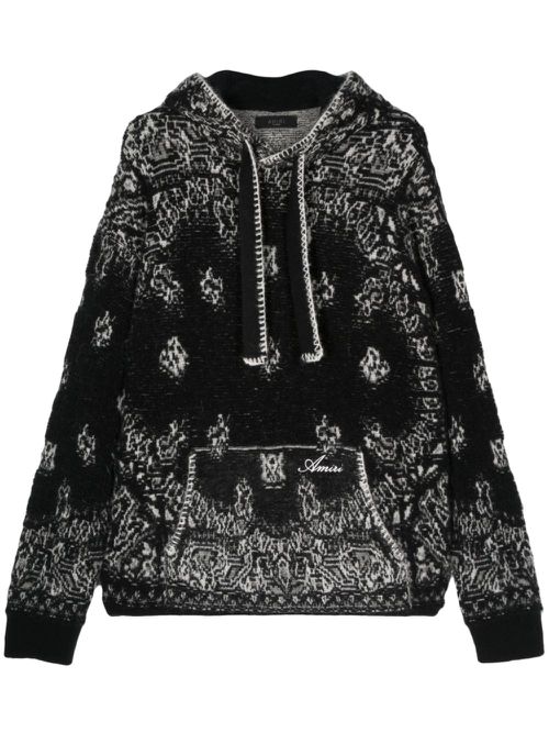 Bandana knitted hoodie - Black