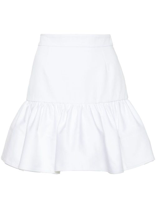 Ruffled cotton mini skirt - White