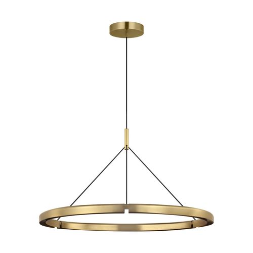 Hand-Rubbed Antique Brass LED Chandelier from the Cloak Collection