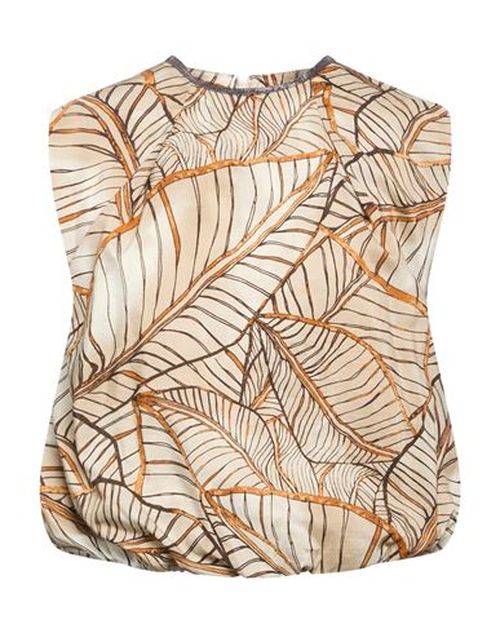 Woman Top Beige Size M Cotton, Silk