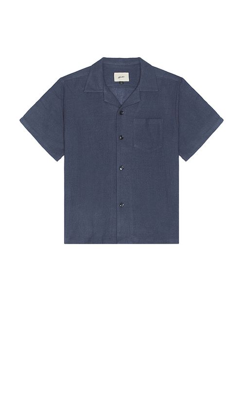 Bather Wool Gauze Camp Shirt in Steel. S also in L, M, XL/1X
