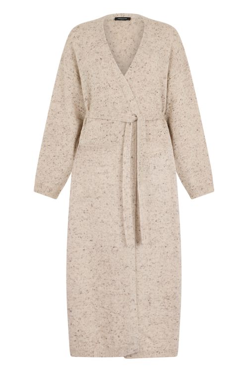 Long V-Neck Belted Cardigan