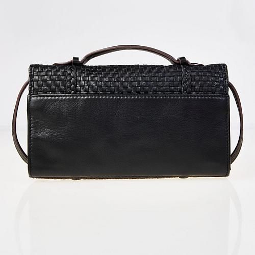 Woven Crossbody Clutch Handbag - Metallic - One Size