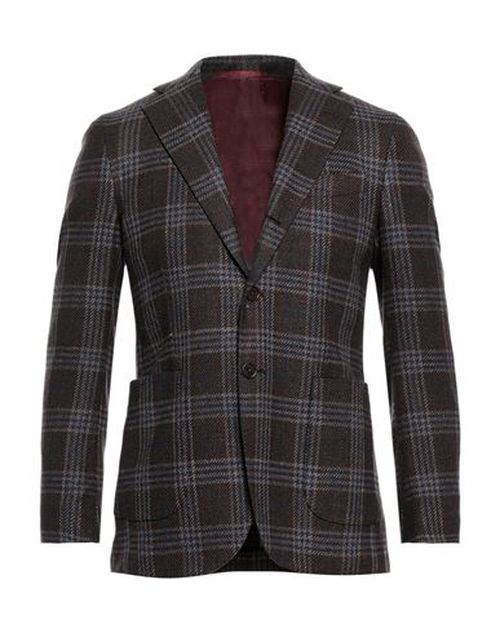 Man Blazer Dark brown Size 38 Virgin Wool, Linen, Silk, Cashmere