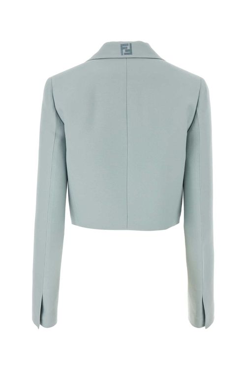 Powder Blue Wool Blend Blazer