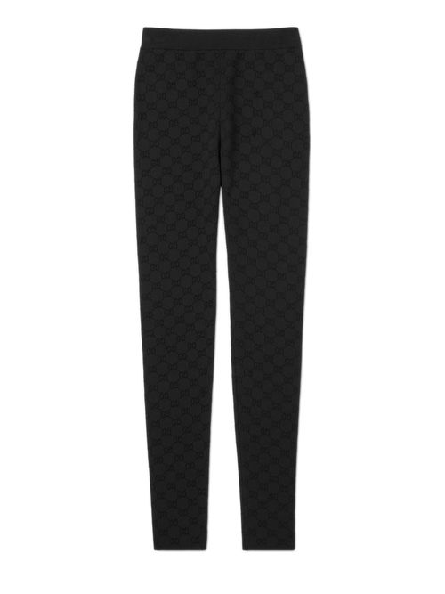 Elastic-Waist GG Jacquard Viscose Trousers (Model in Size S)