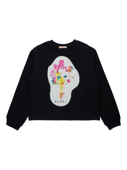 Marni Kids cotton sweatshirt - Black