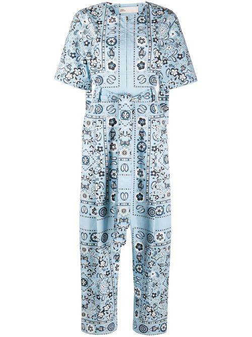 Pisces Dream-print cotton jumpsuit - Blue