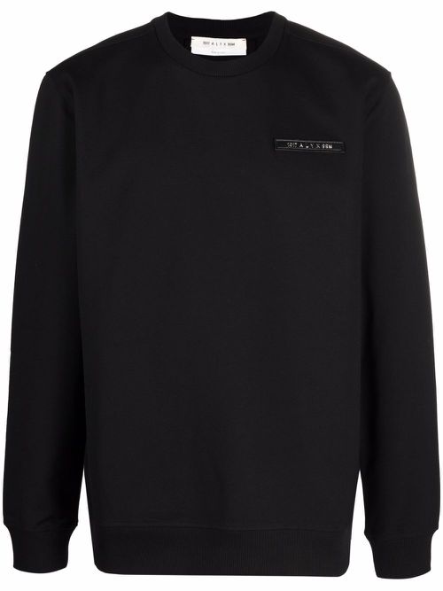 Logo-patch crew neck sweatshirt - Black