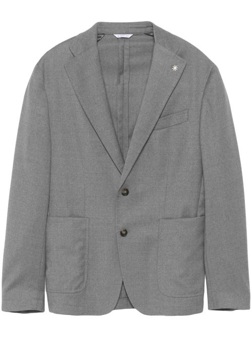 Brooch-detail blazer - Grey