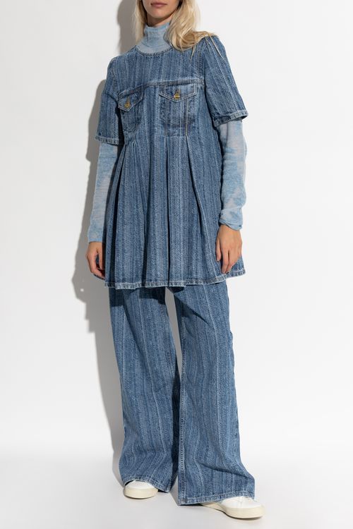 Denim Dress With Darts, Women's, Blue