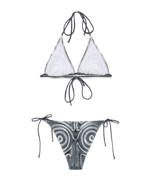 Spiral-print bikini