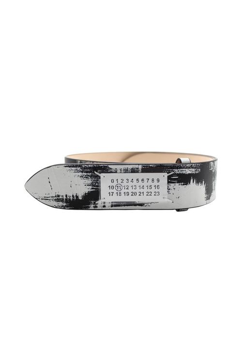 Signature Tag Belt In Painted Leather Accessories