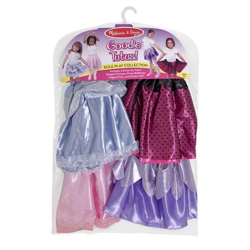 Melissa  Doug Role Play Collection  Goodie Tutus DressUp Skirts Set 4 Costume Skirts