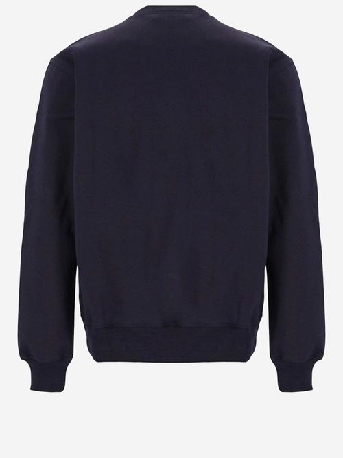 Cotton-Blend Crew Neck Sweatshirt — Navy