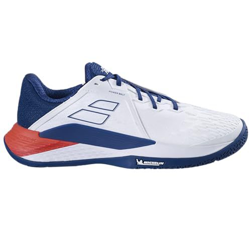 Babolat Men's Propulse Fury All Court Tennis Shoes (White/Estate Blue, US Footwear