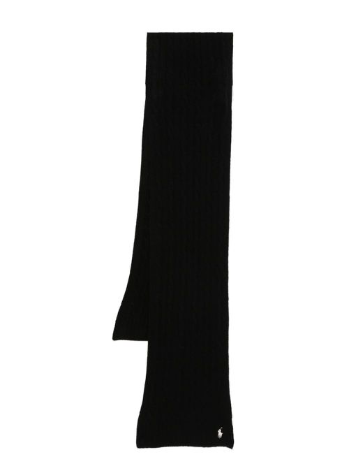 Cable-knit scarf - Black