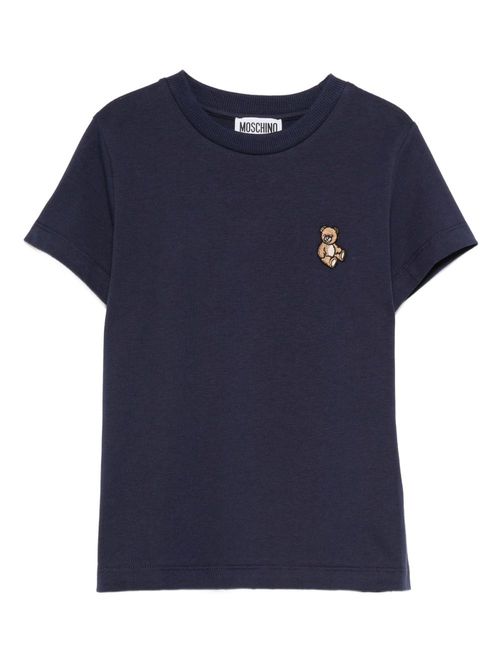 Teddy-embroidered t-shirt - Blue