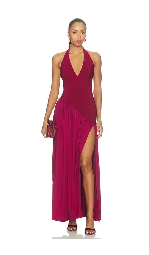 MORE TO COME Ginny Halter Gown in Wine. XXS. Also in M