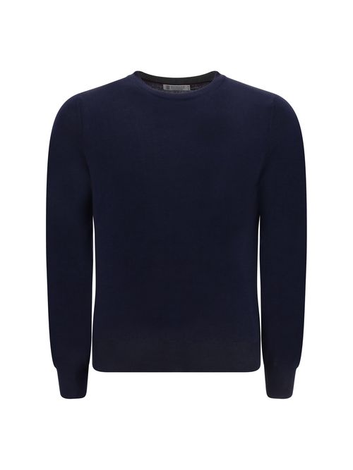Virgin Wool Sweater — Navy