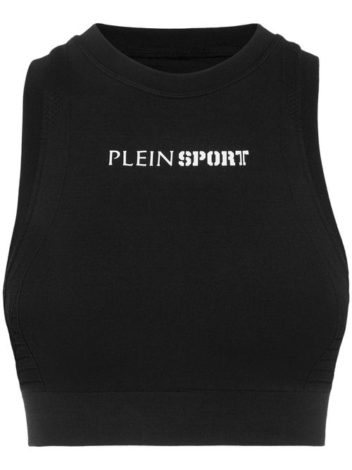 Logo-printed performance tank top - Black