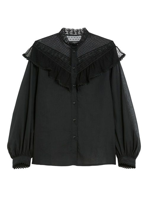 Astice lace-collar shirt - Black