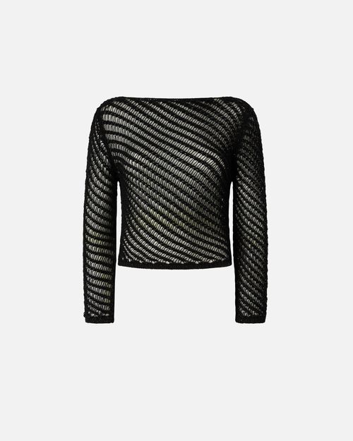 Crochet effect sweater with sequins - L