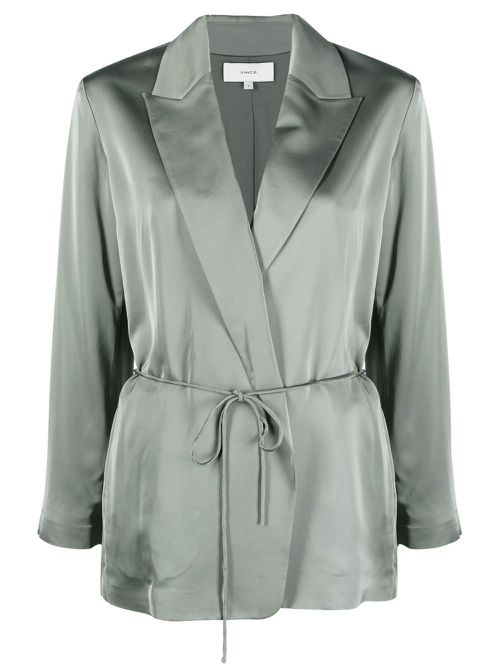 V-neck double-breasted blazer - Green