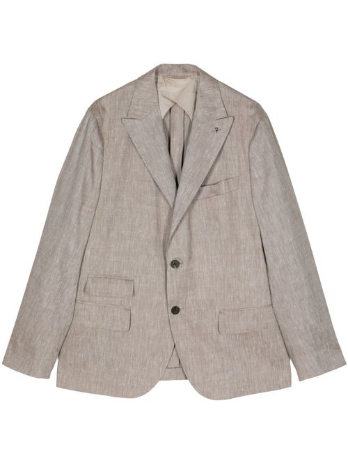 Notched-lapels single-breasted blazer - Brown