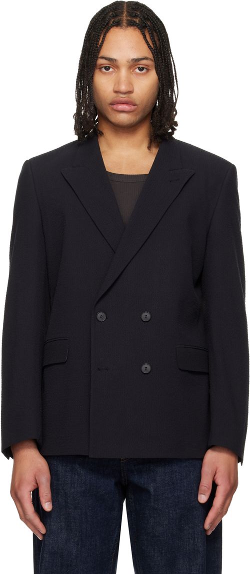 Black Double-Breasted Blazer